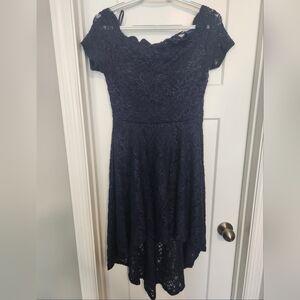 City Studio Sapphire High-Low Lace Dress